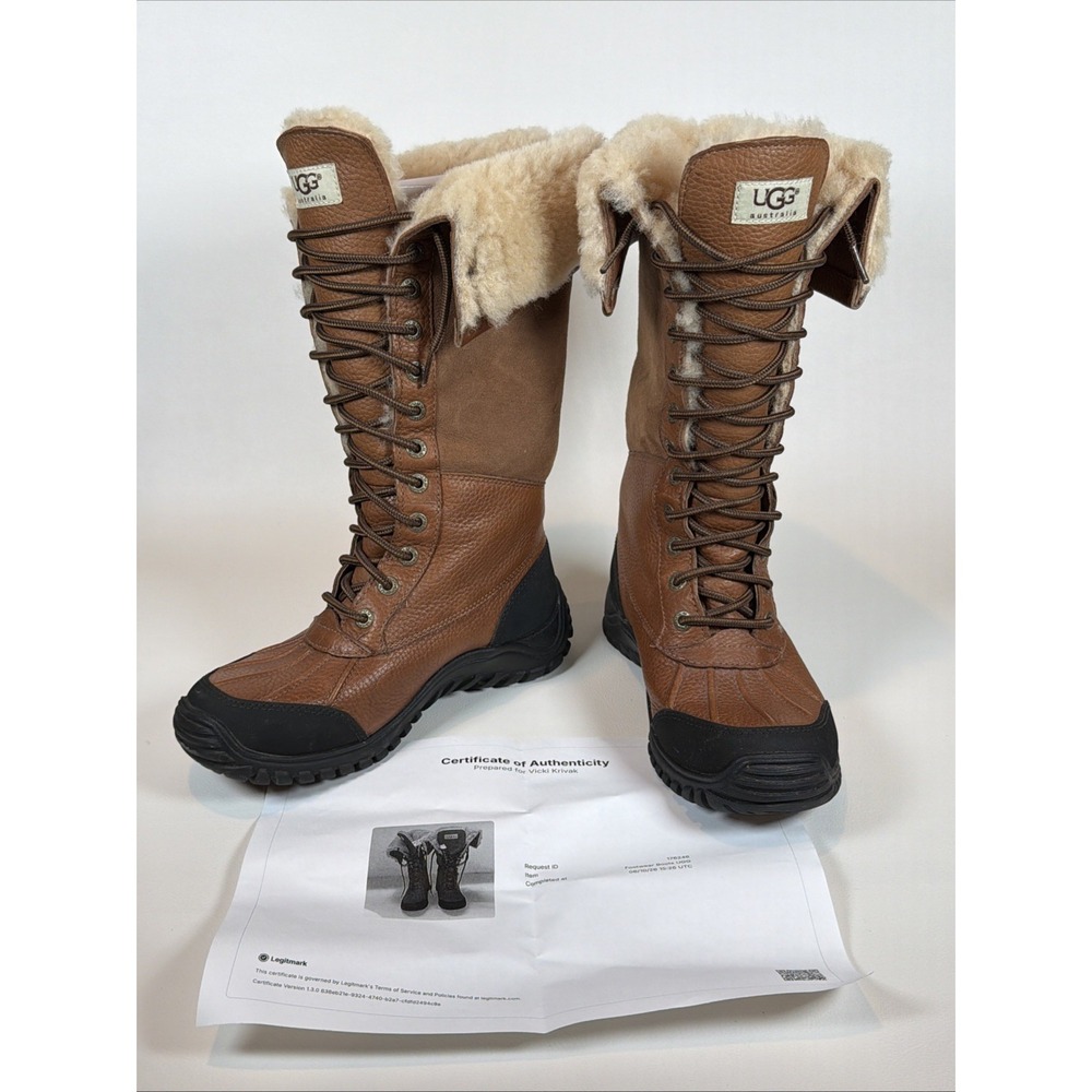UGG Adirondack Tall eVent Waterproof Leather Shearling Snow Boots Women's 6